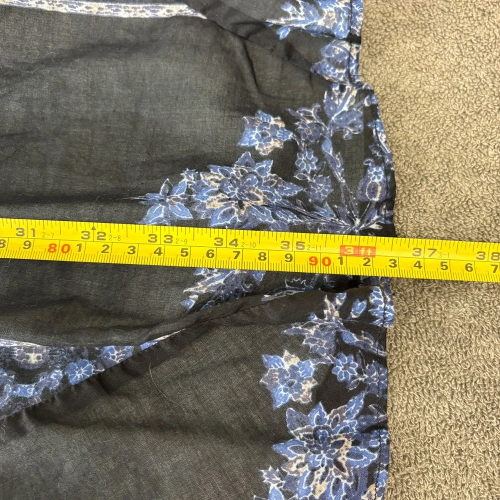 Free People Katies Mini Dress Womens Medium Blue Black Gold Crochet‎ Floral Boho